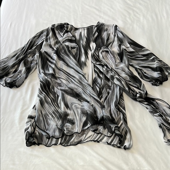 Tops - NWOT Handmade Sheer Kimono w/ Split Side Hem and Matching Scarf